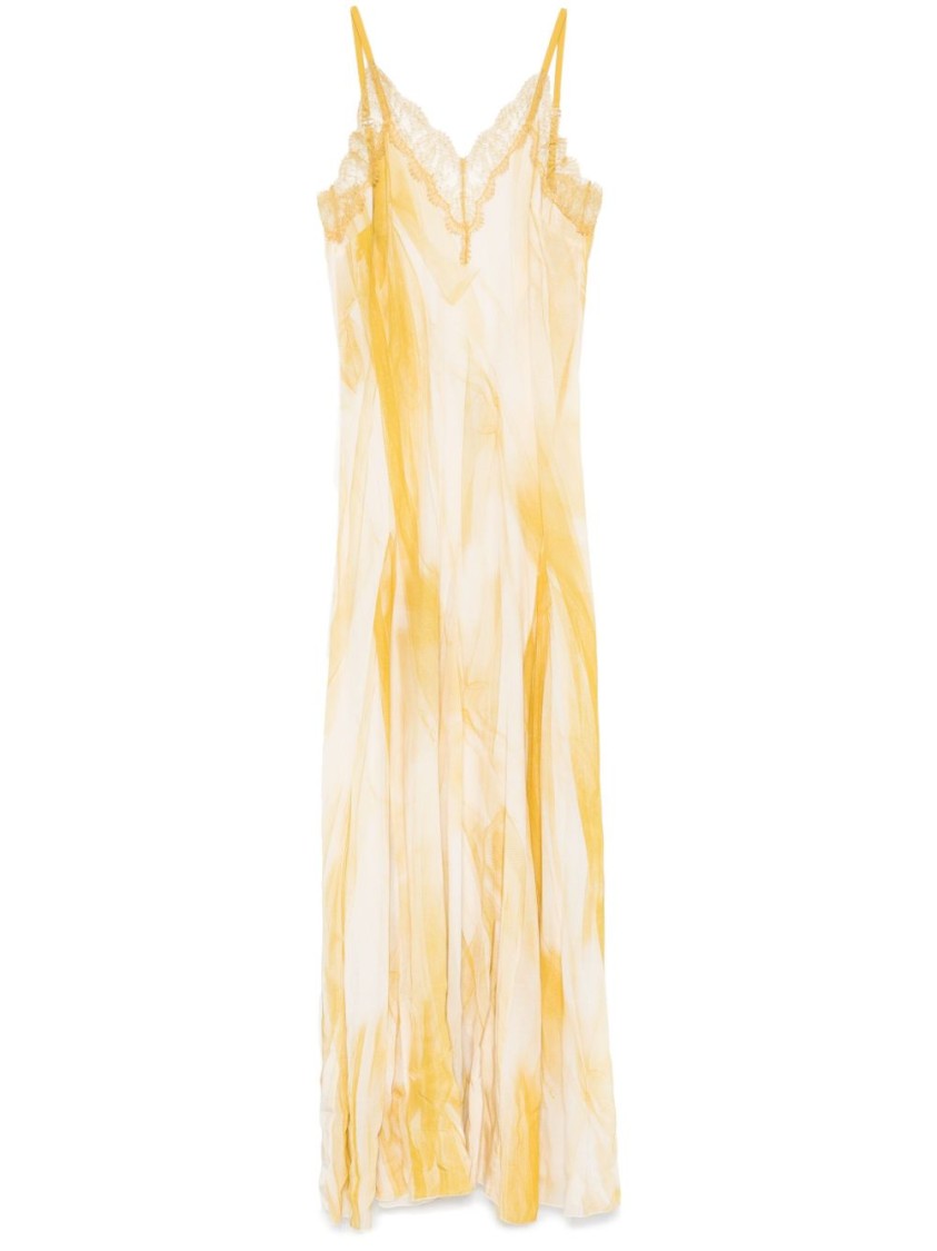 Elisabetta Franchi Citron Pale Yellow Maxi Dress