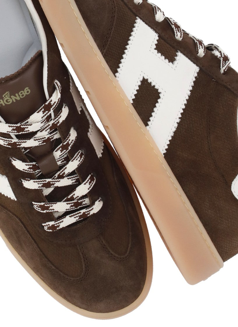 Hogan Brown Cool White Iconic Sneakers