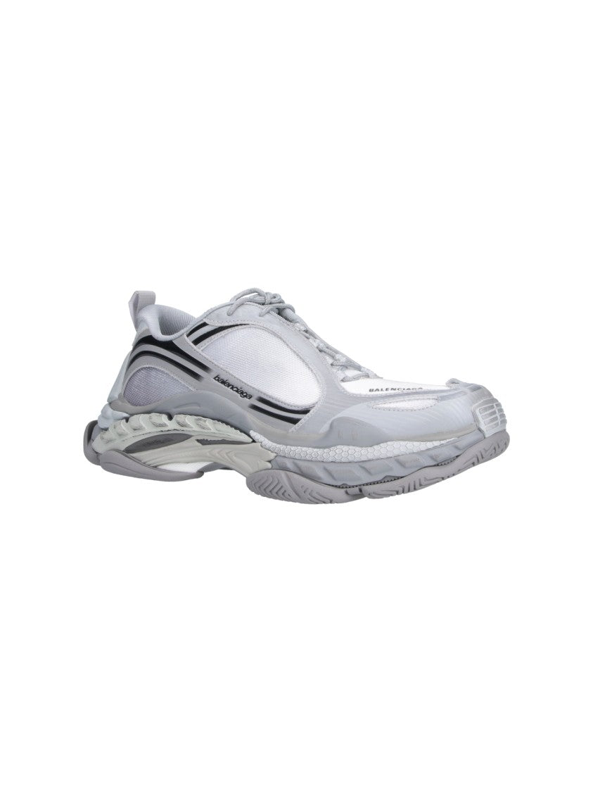 Balenciaga Futuristic Light Grey Sneakers With Layered Sole
