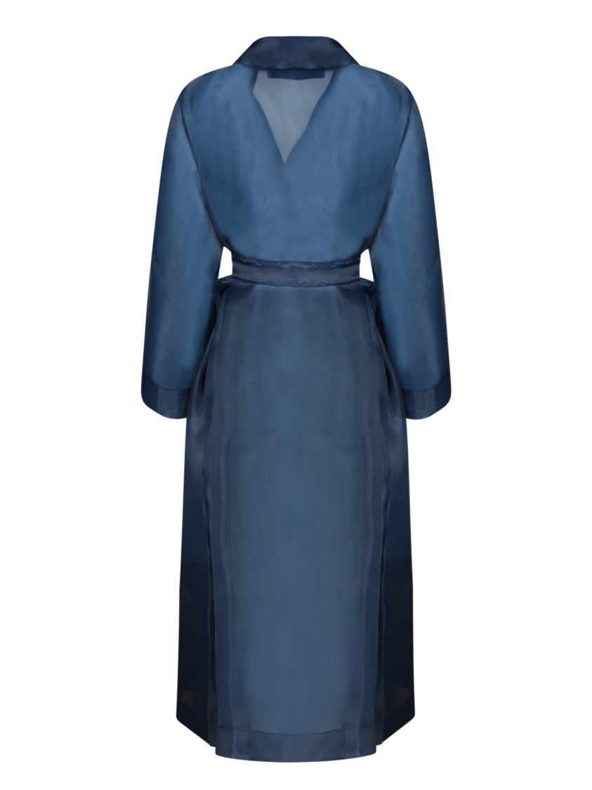 Blanca Vita Sheer Organza Duster Coat With Matching Fabric Belt