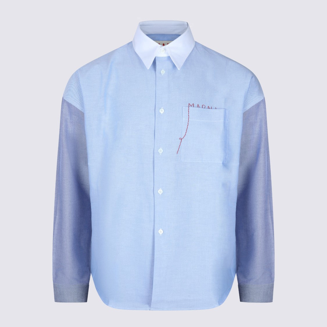 Marni Light Blue Shirt With Contrasting Sleeves