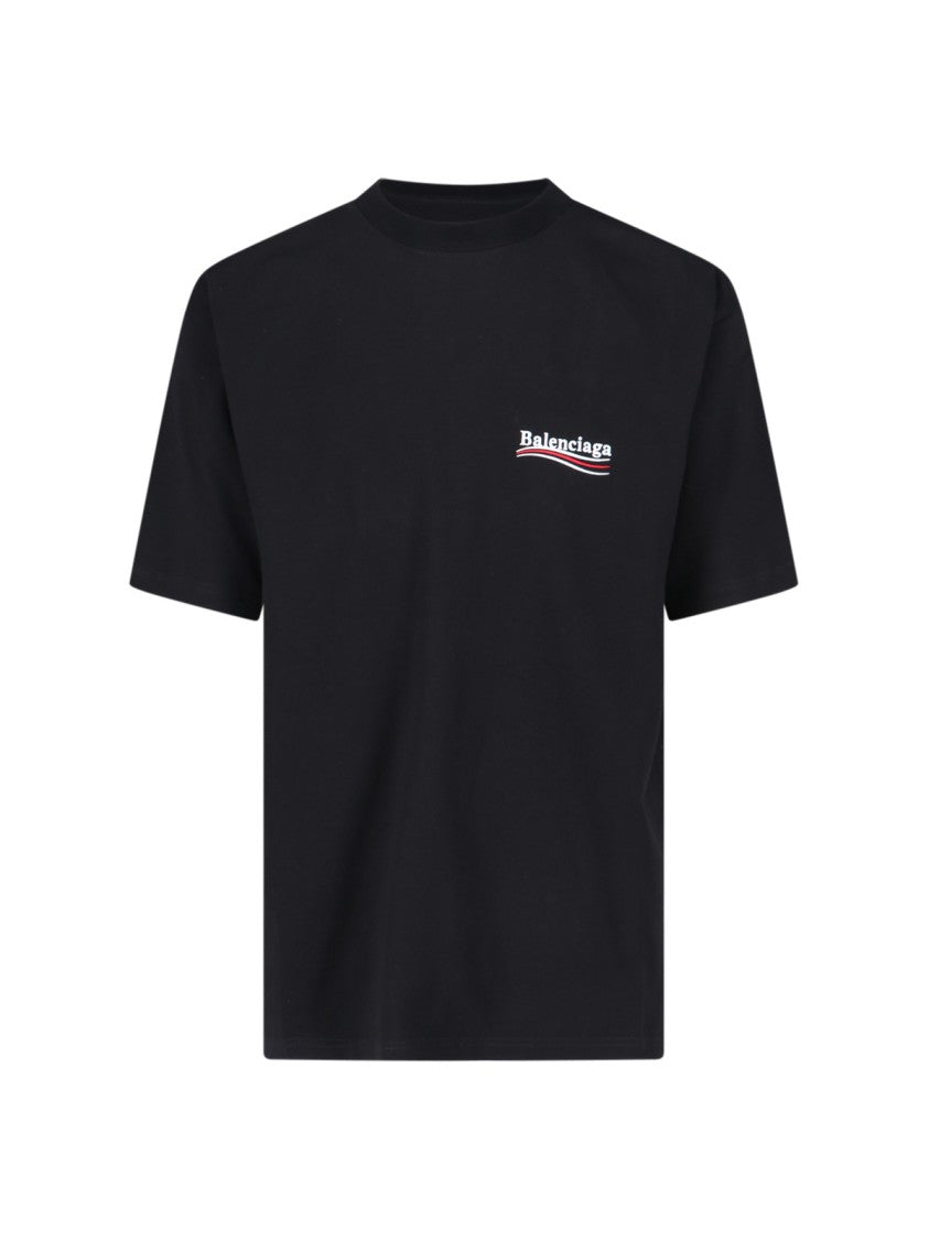 Balenciaga Vintage Black Cotton Jersey T-Shirt With Contrasting Red Accents