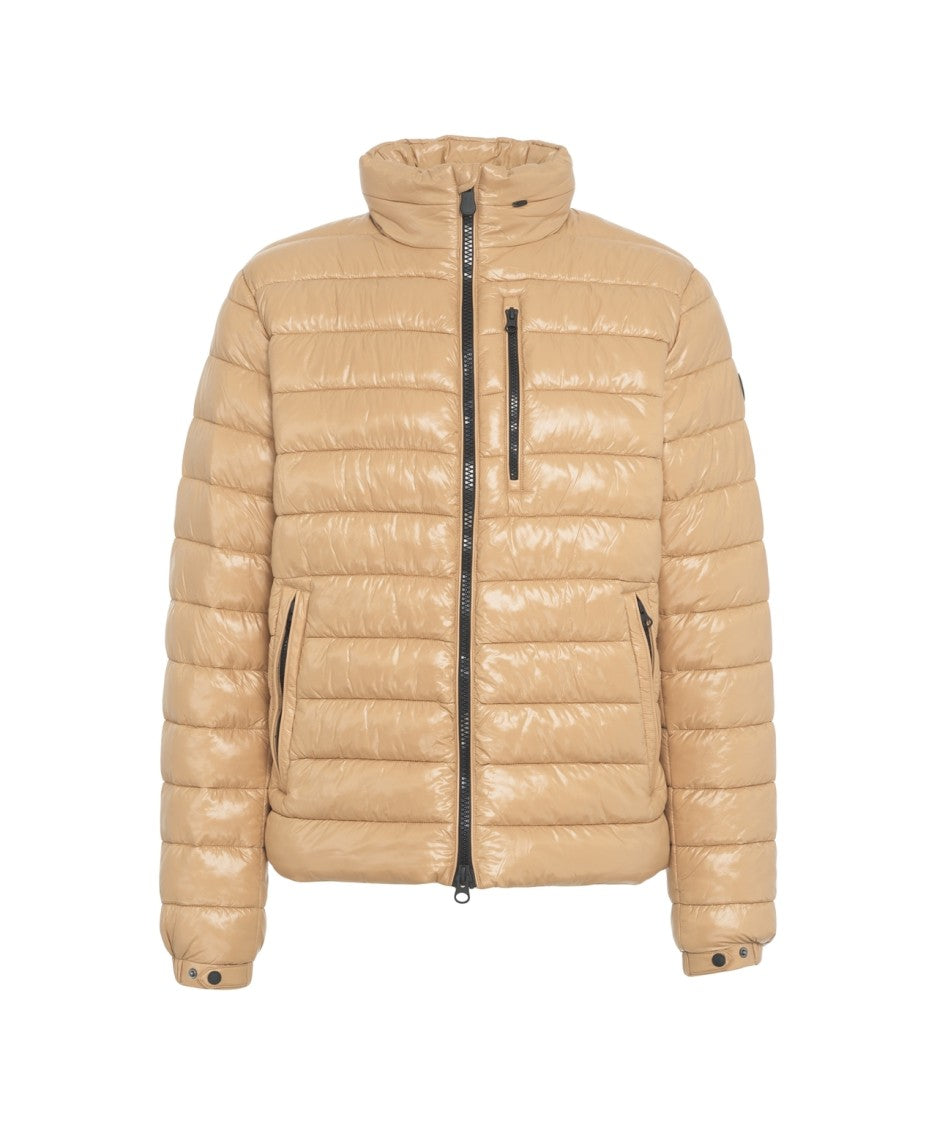 Save The Duck Quilted Beige Puffer Jacket With Plumtech Technology