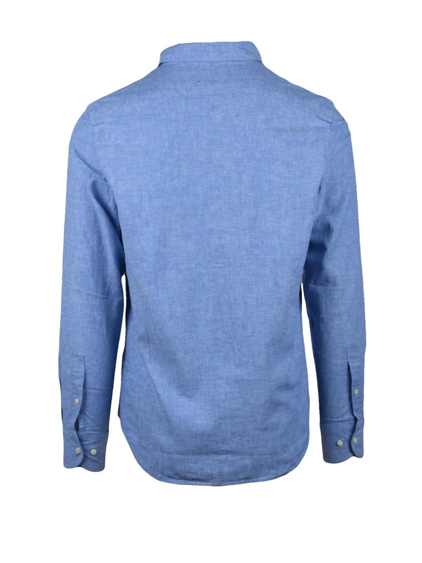La Martina Light Blue Cotton Linen Shirt