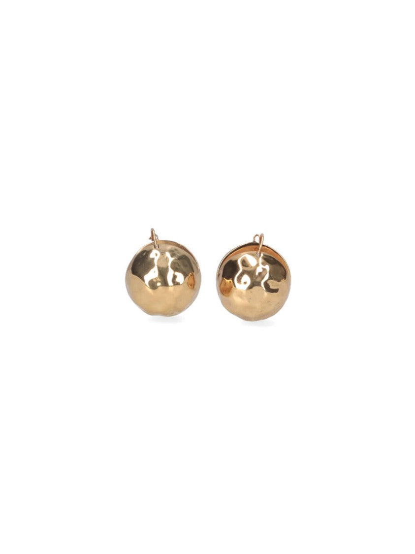 Patou Hammered Sphere Earrings In Golden Brass