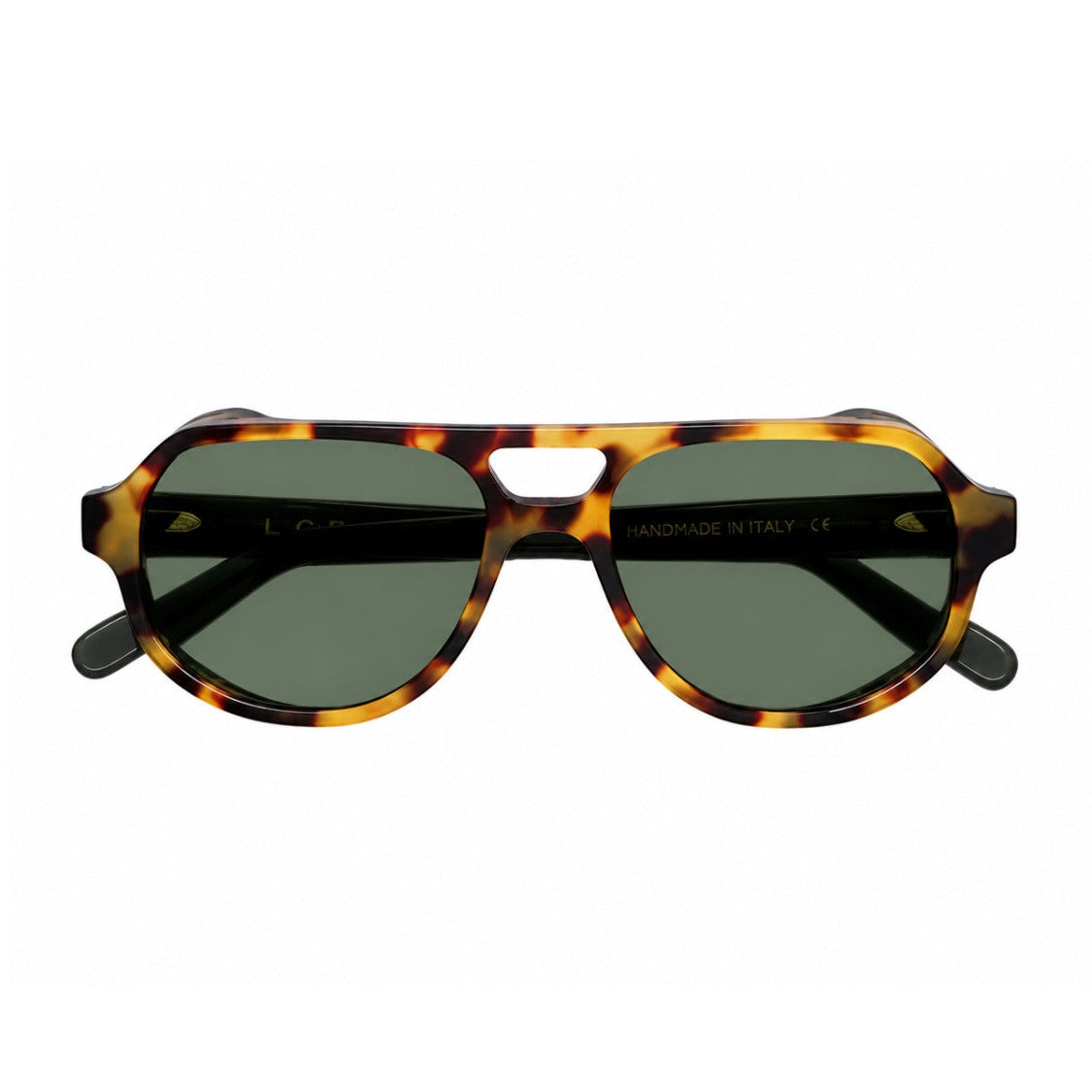 L.G.R. Havana Acetate Sunglasses With Green Matte Lenses
