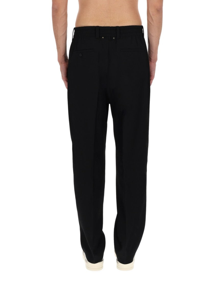 Golden Goose High Waist Front Pleats Virgin Wool Trousers Pants