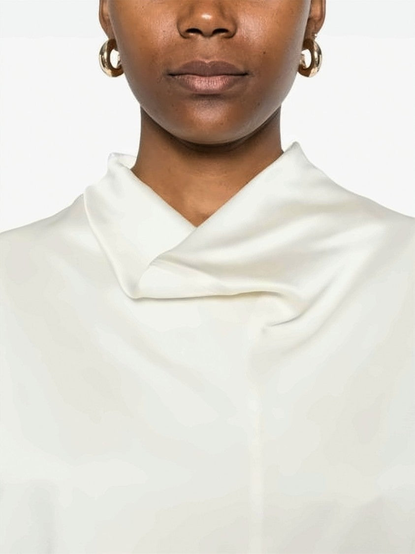 Totême Draped Cowl Neck Sleeveless Top With Fluid Silhouette
