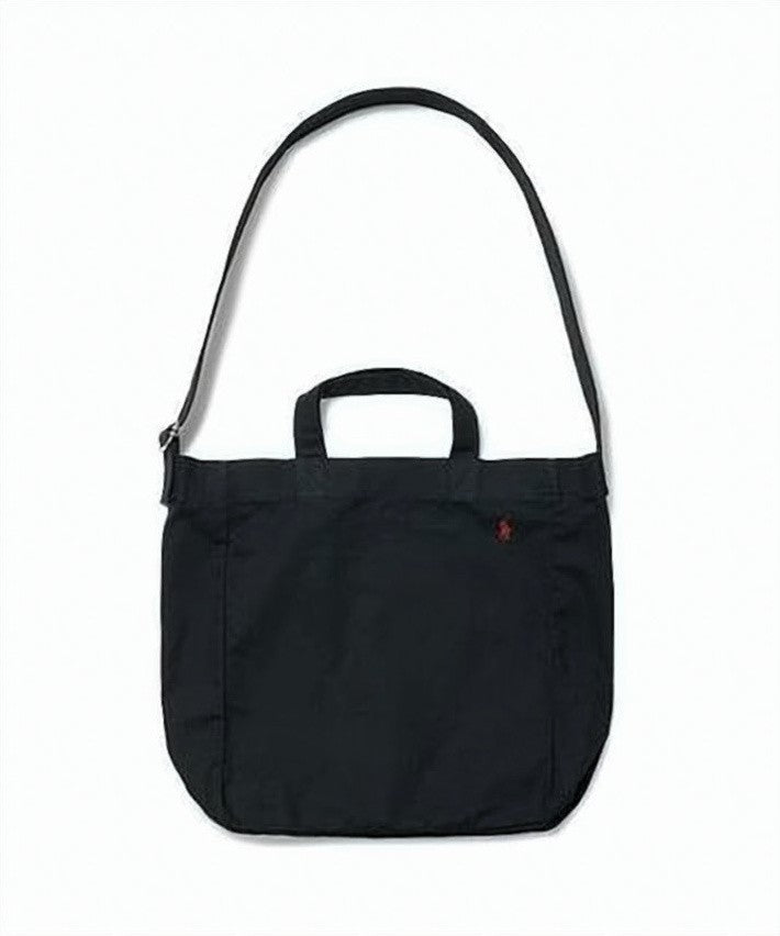 Polo Ralph Lauren Minimalist Black Cotton Tote Bag With Adjustable Strap