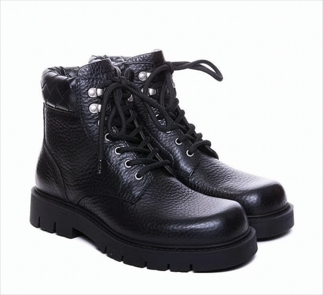 Bottega Veneta Textured Leather Lace-Up Boots