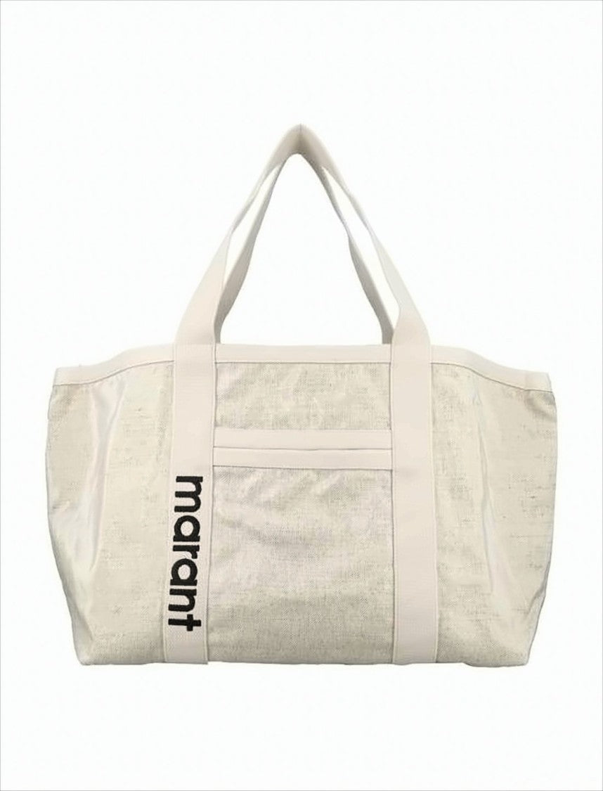 Isabel Marant Textured Linen-Cotton Shoulder Bag With Relaxed Silhouette