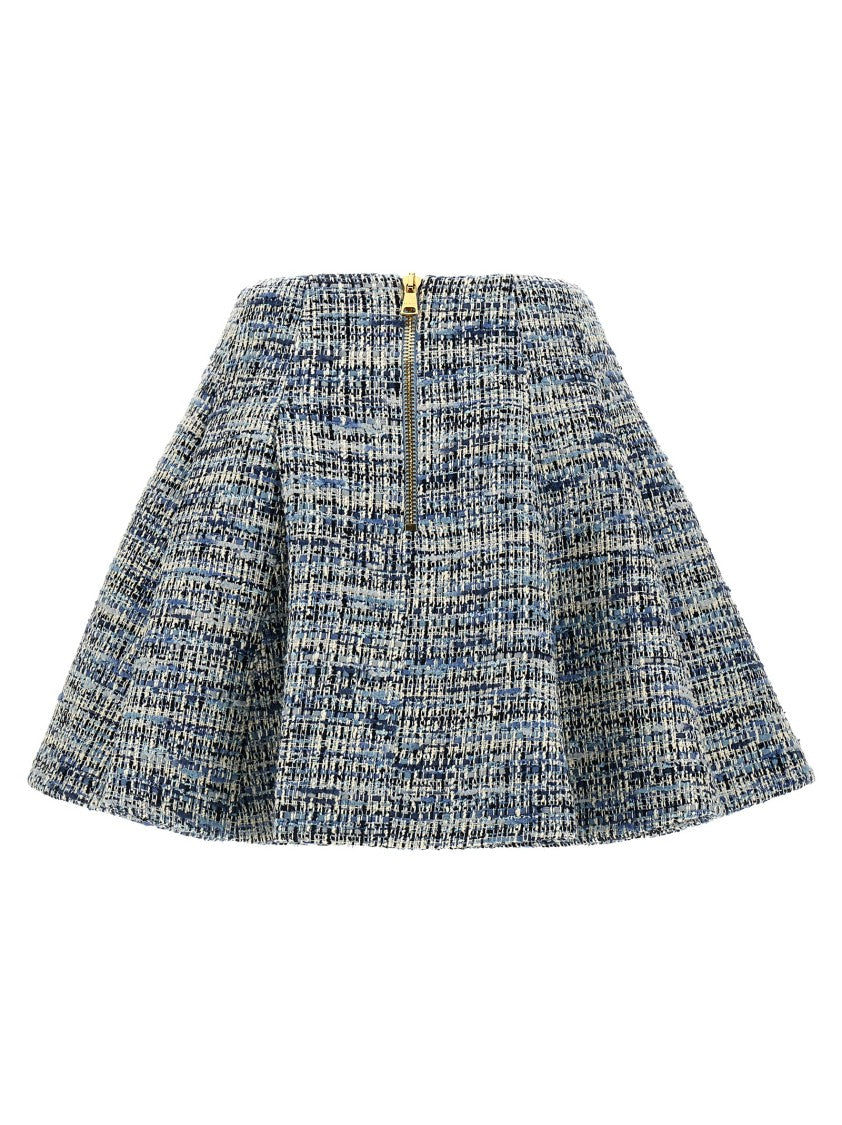 Balmain High-Waisted Pleated Mini Skirt