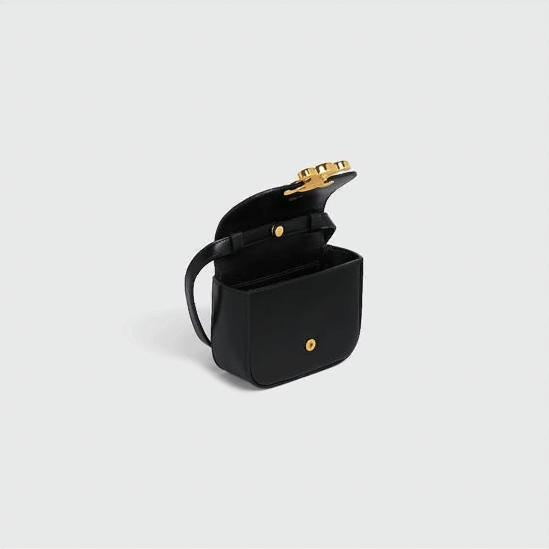Celine Smooth Calf Leather Shoulder Bag With Gold-Tone Logo Closure