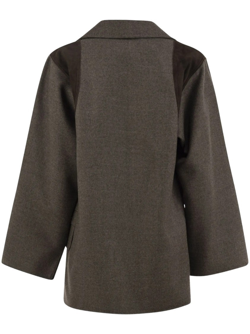 Max Mara Fenice Leather-Panelled Virgin Wool Blazer