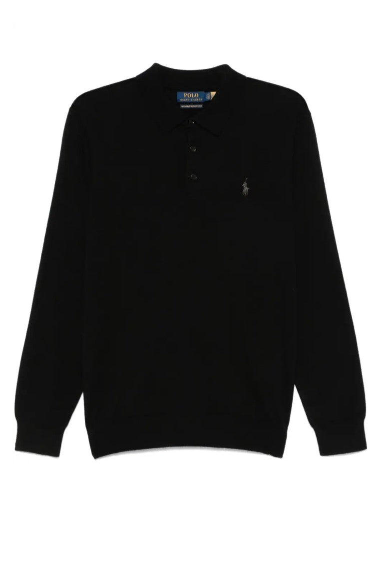 Polo Ralph Lauren Black Wool Long Sleeve Sweater