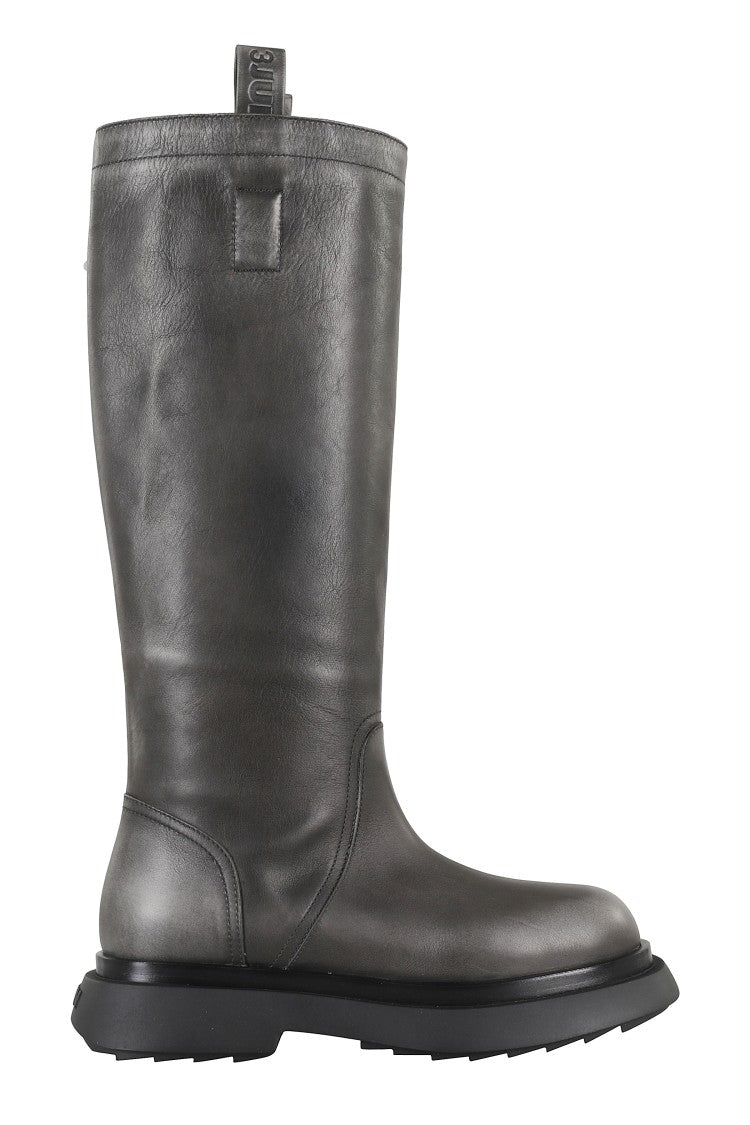 3Juin Tall Leather Boots With Rugged Sole