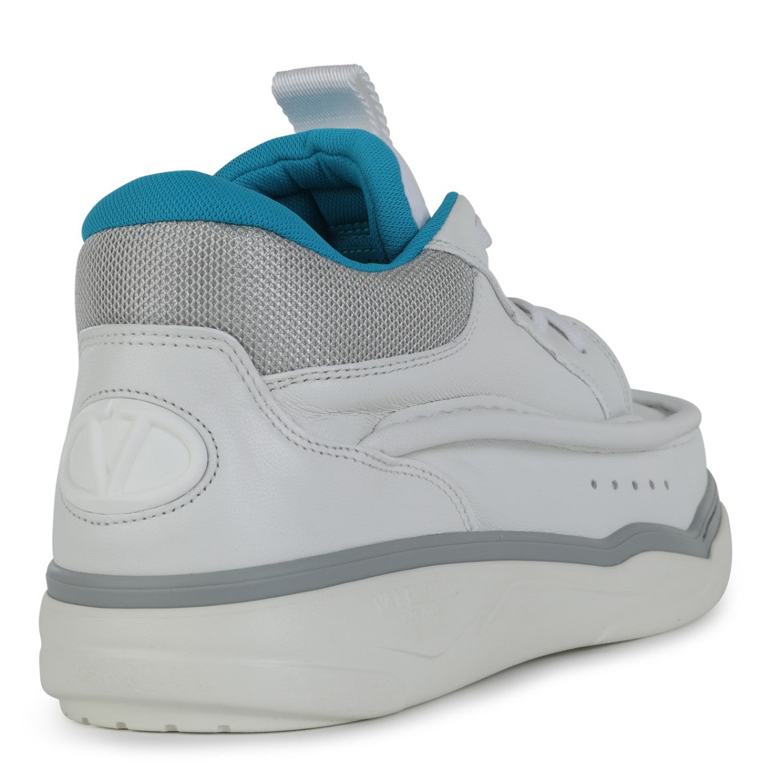 Valentino Garavani White Cotton Leather Sole Sneakers