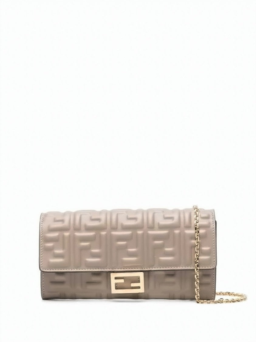 Fendi Lambskin Leather Chain Shoulder Bag