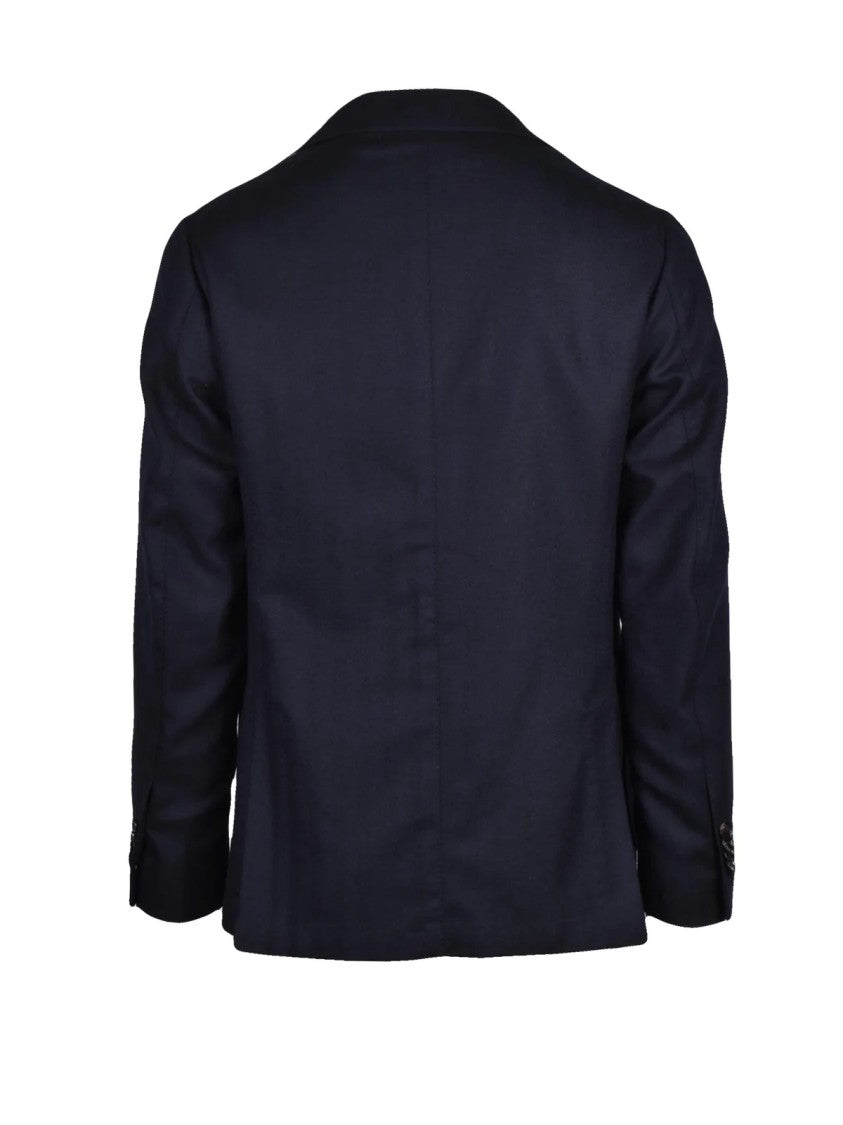 Luigi Borrelli Napoli Rounded Virgin Wool Jacket With Button Closure And Unlined Interior