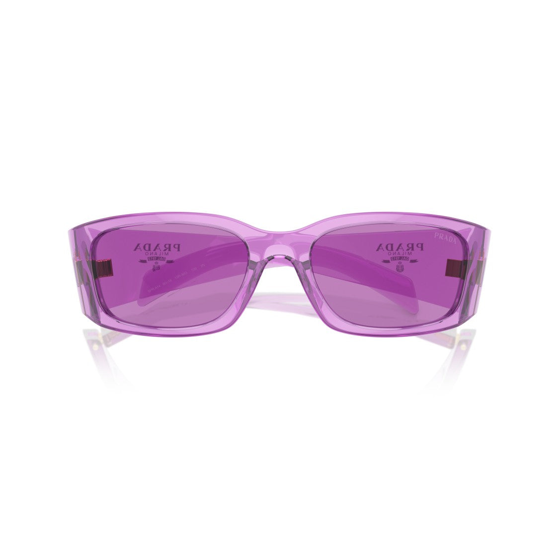 Prada 0Pr A14s Translucent Purple Rectangular Sunglasses