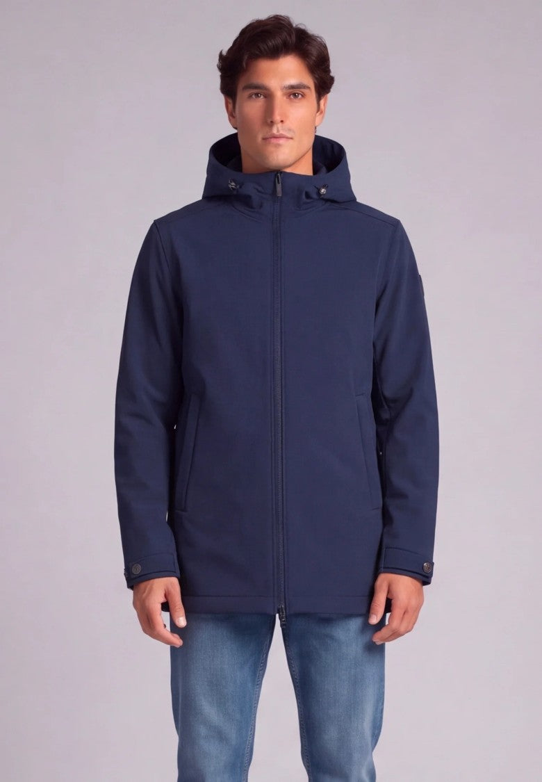 Colmar Blue Adjustable Hood Zip Casual Jacket
