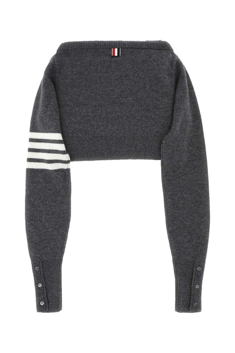 Thom Browne Melange Grey Wool Clutch