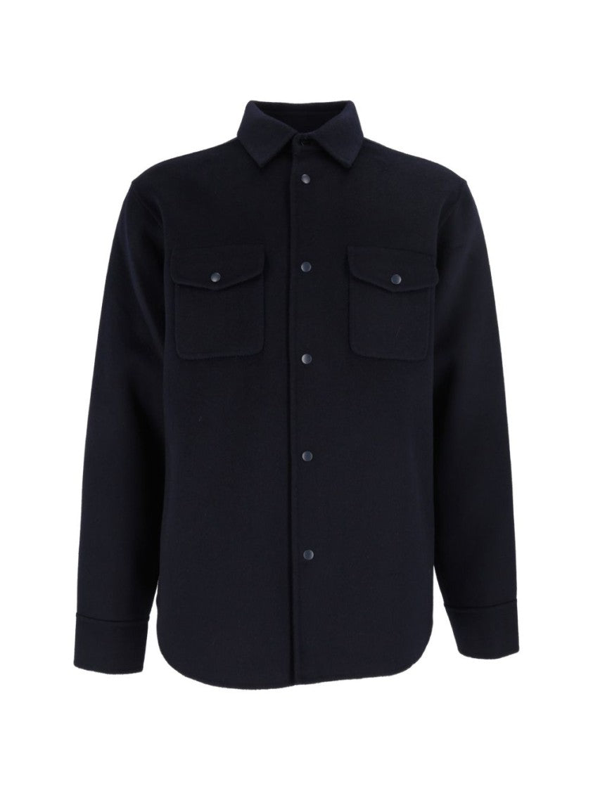 Aspesi Black Structured Flap Pocket Shirt Jacket