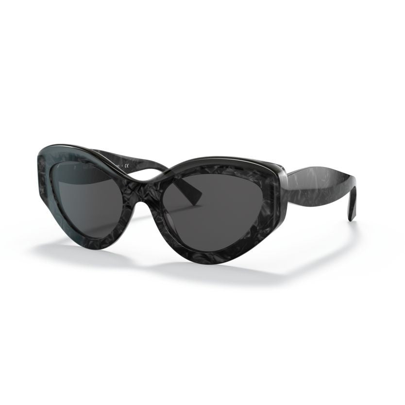 Alain Mikli 5064 Sole Oversized Cat-Eye Sunglasses With Marbled Black Acetate Frame