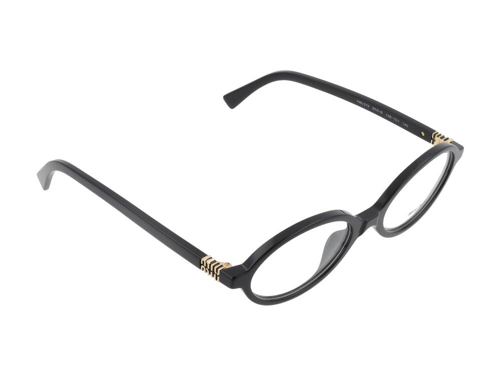 Miu Miu Gold Accent Rounded Frame Acetate Eyeglasses