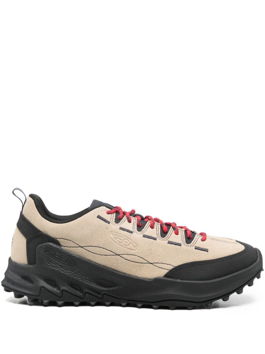 Keen Beige Vitello Leather Sneakers With Rugged Outsole