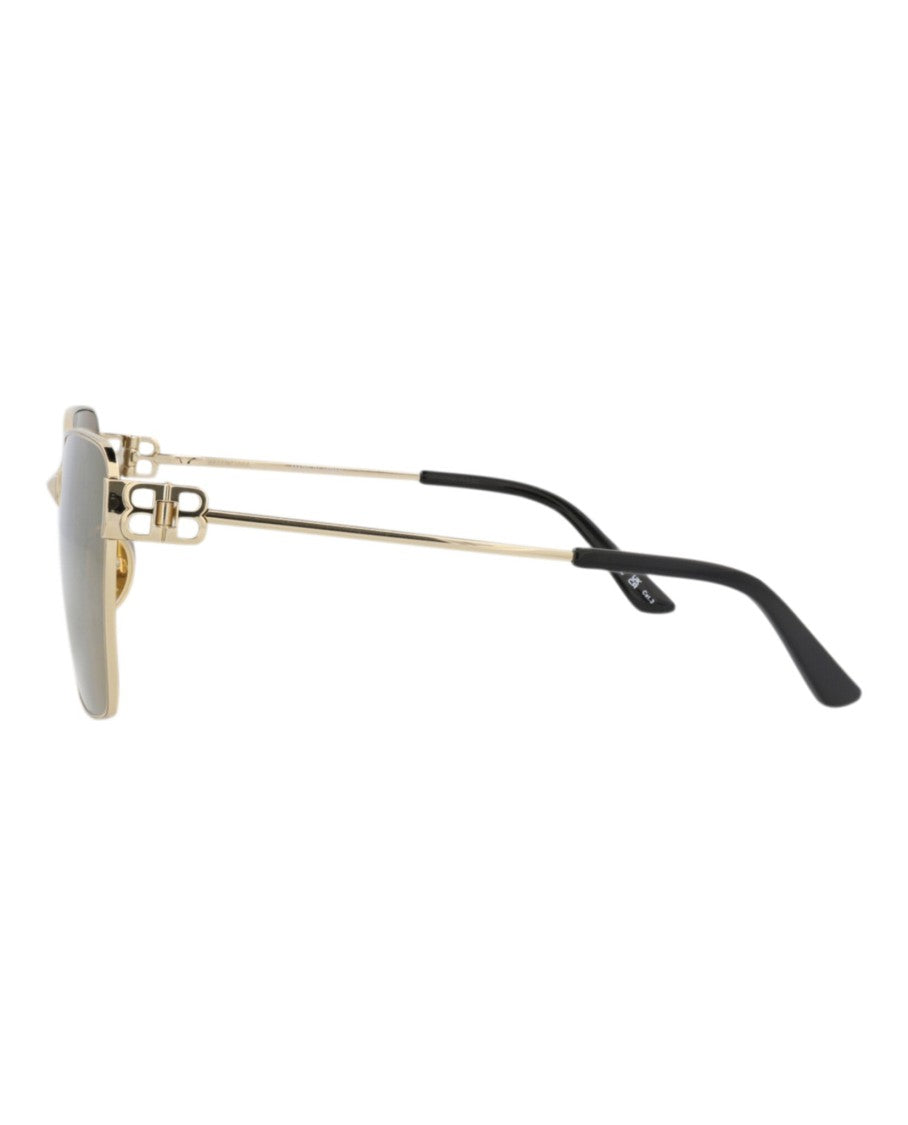 Balenciaga Square-Frame Metal Sunglasses
