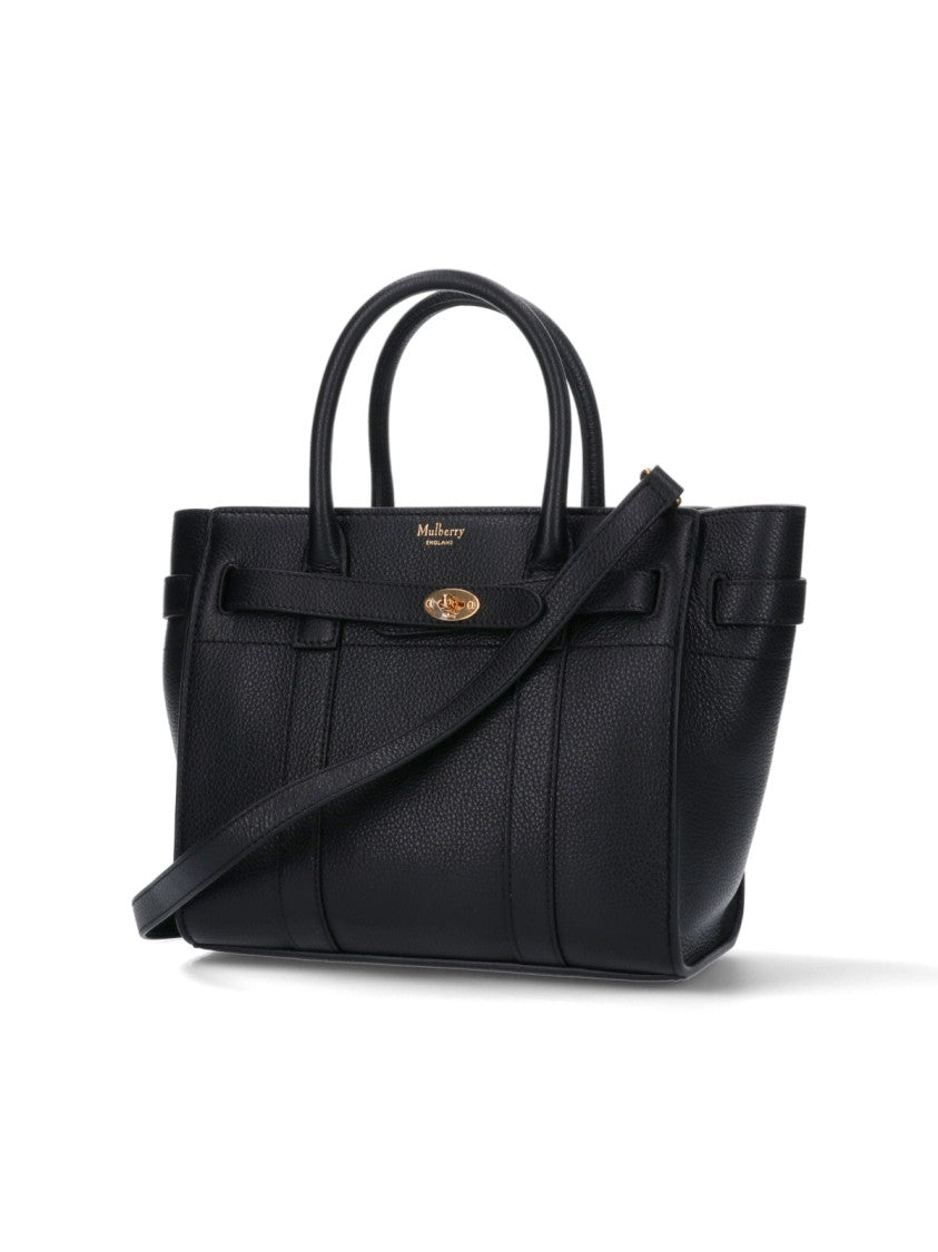 Mulberry Black Bayswater Mini Grain Leather Bag