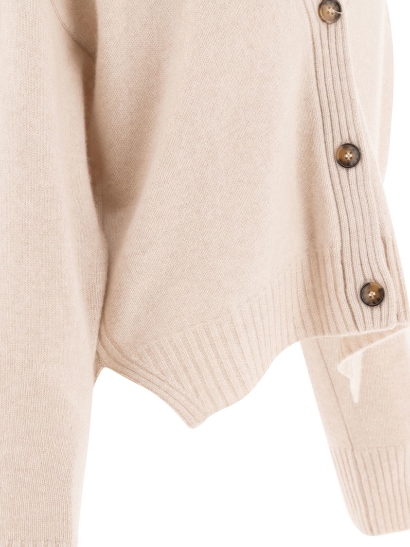 Loulou Studio Cropped Cashmere Cardigan With Deep V-Neck