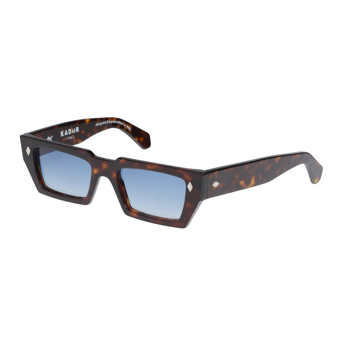 Kador Disko Rectangular Tortoiseshell Sunglasses With Gradient Blue Lenses