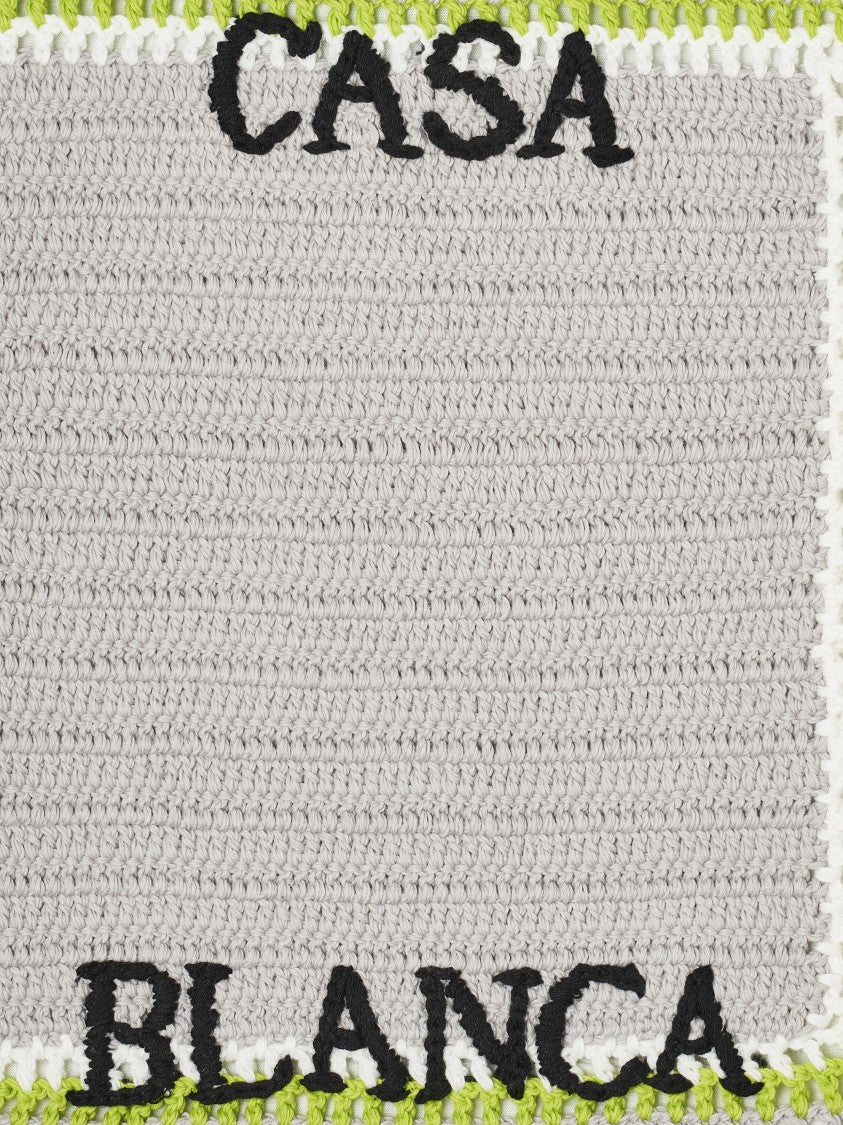 Casablanca Rectangular Crochet Bag With Striped Pattern And Embroidery