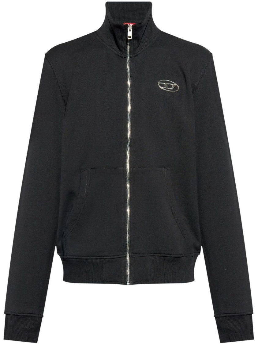 Diesel Zip-Up Sweater With High Collar And Modern Fit