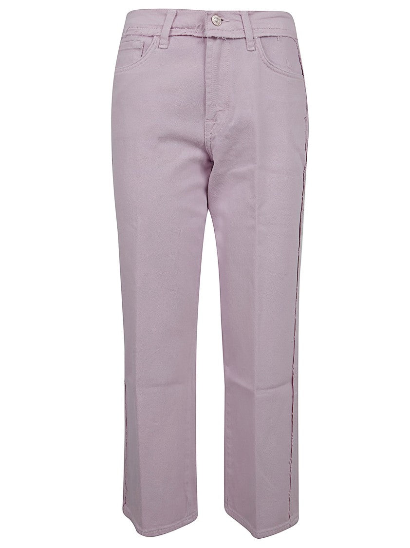 7 For All Mankind Pink And Purple Flared Jeans