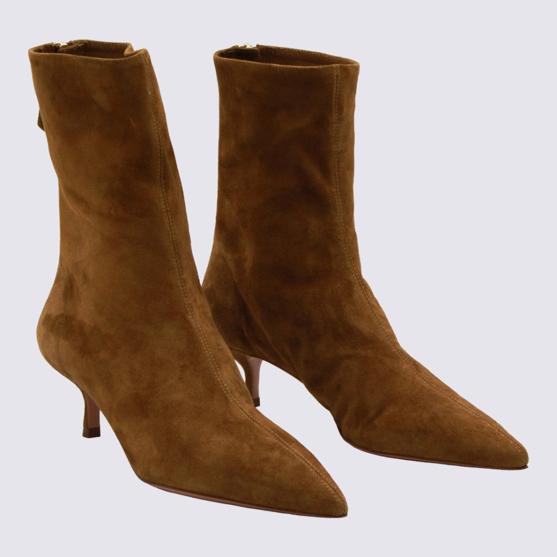 Aquazzura Mid-Calf Suede Boots With Pointed Toe