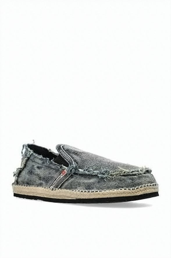 Diesel Distressed Denim Slip-On Sneakers
