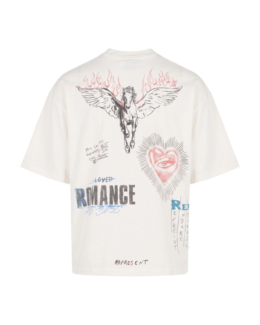 Represent White Heavier Than The Heavens Boxy Cotton T-Shirt