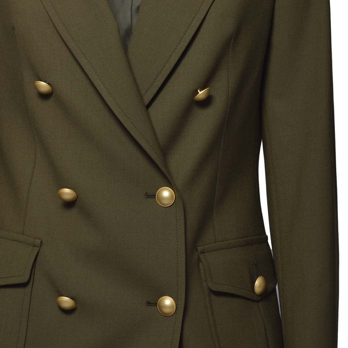 Tagliatore Heather Jacket In Military Green Wool Twill