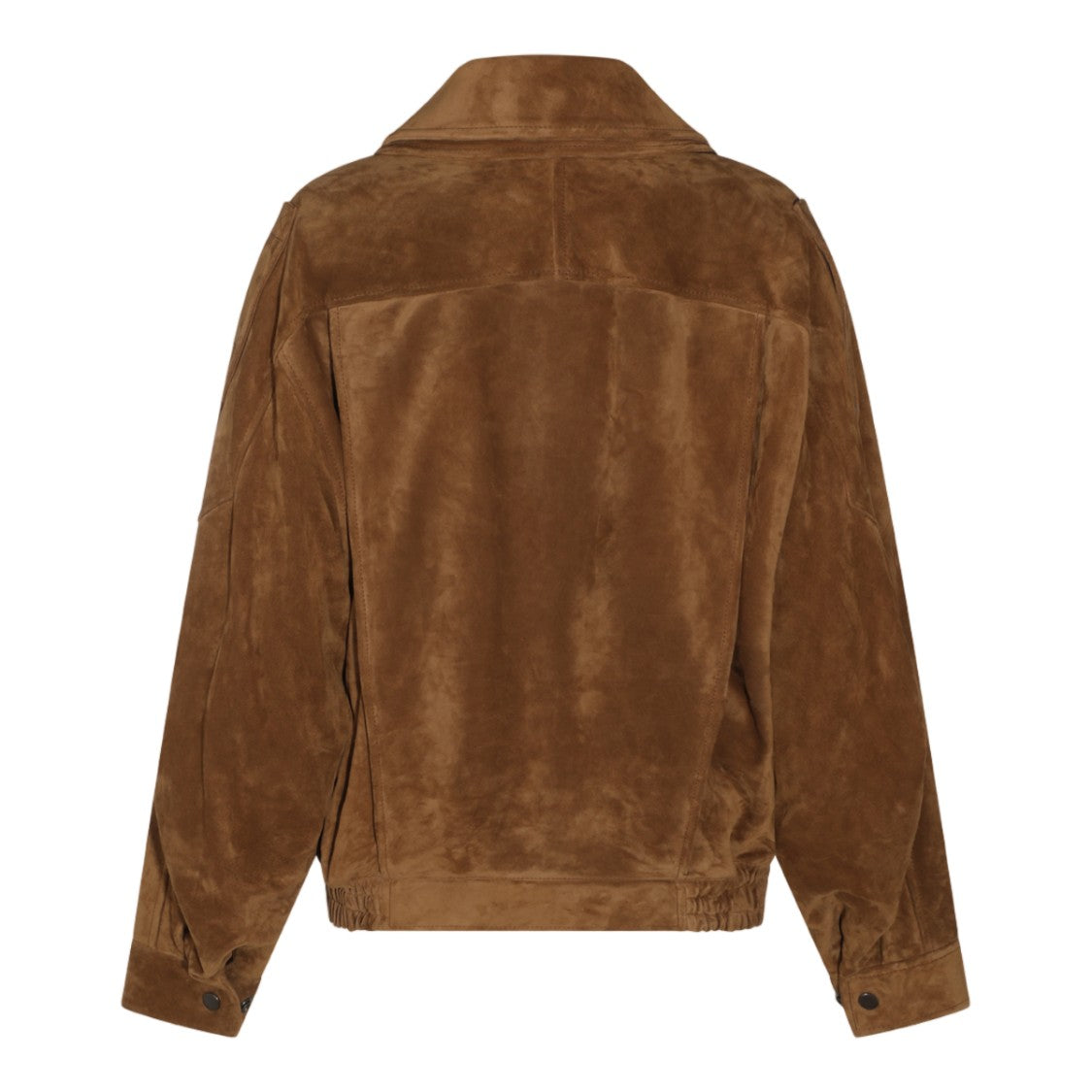 Saint Laurent Soft Asymmetrical Flap Belted Suede Jacket