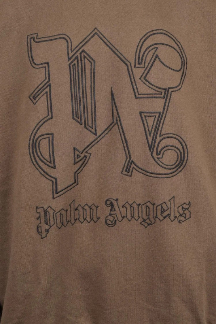 Palm Angels Oversized Crew Neck Sweatshirt - Khaki