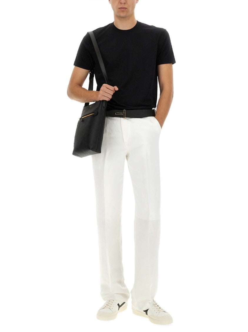 Tom Ford Regular Fit Black T-Shirt With Classic Crew Neckline