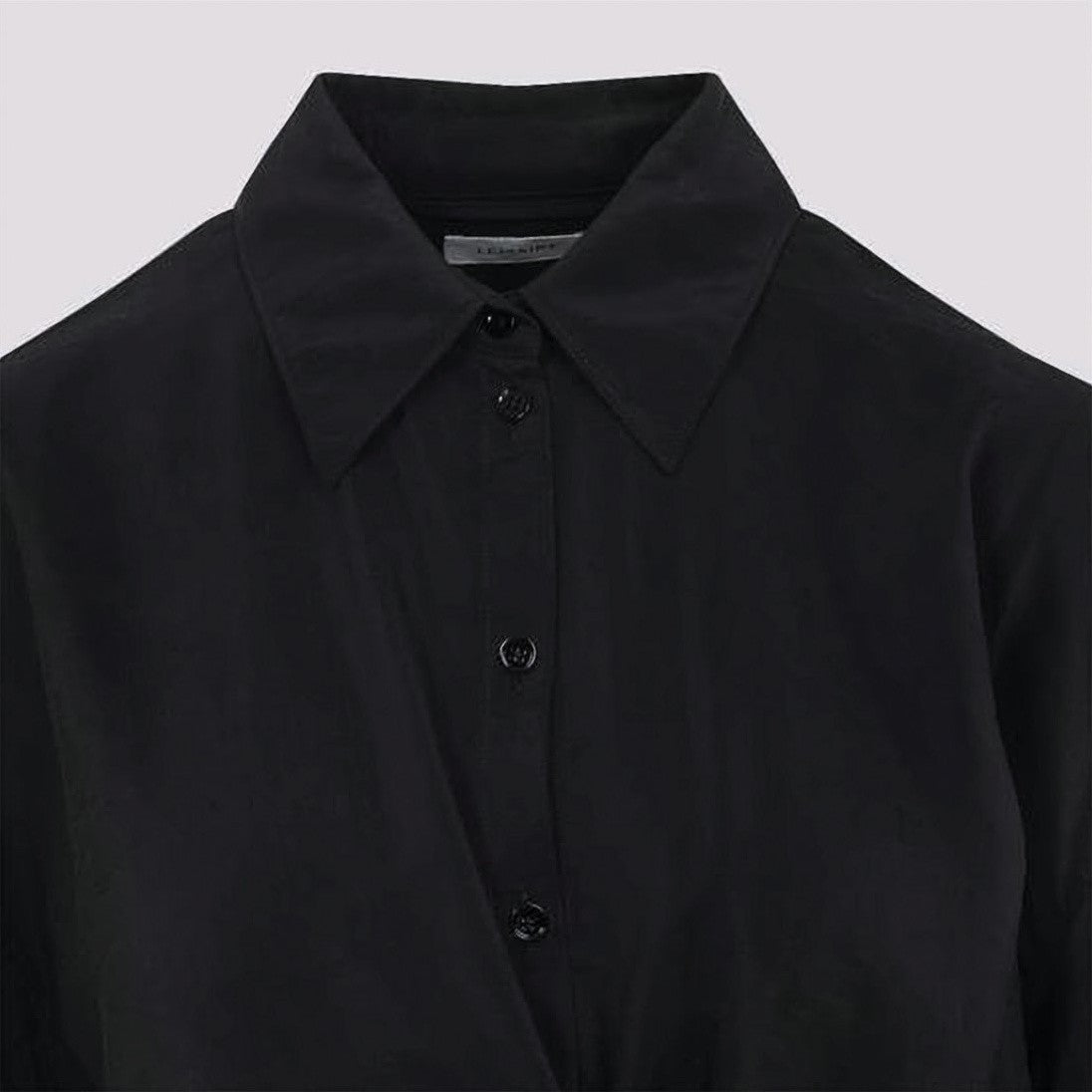 Lemaire Twisted Front Black Silk And Polyamide Shirt