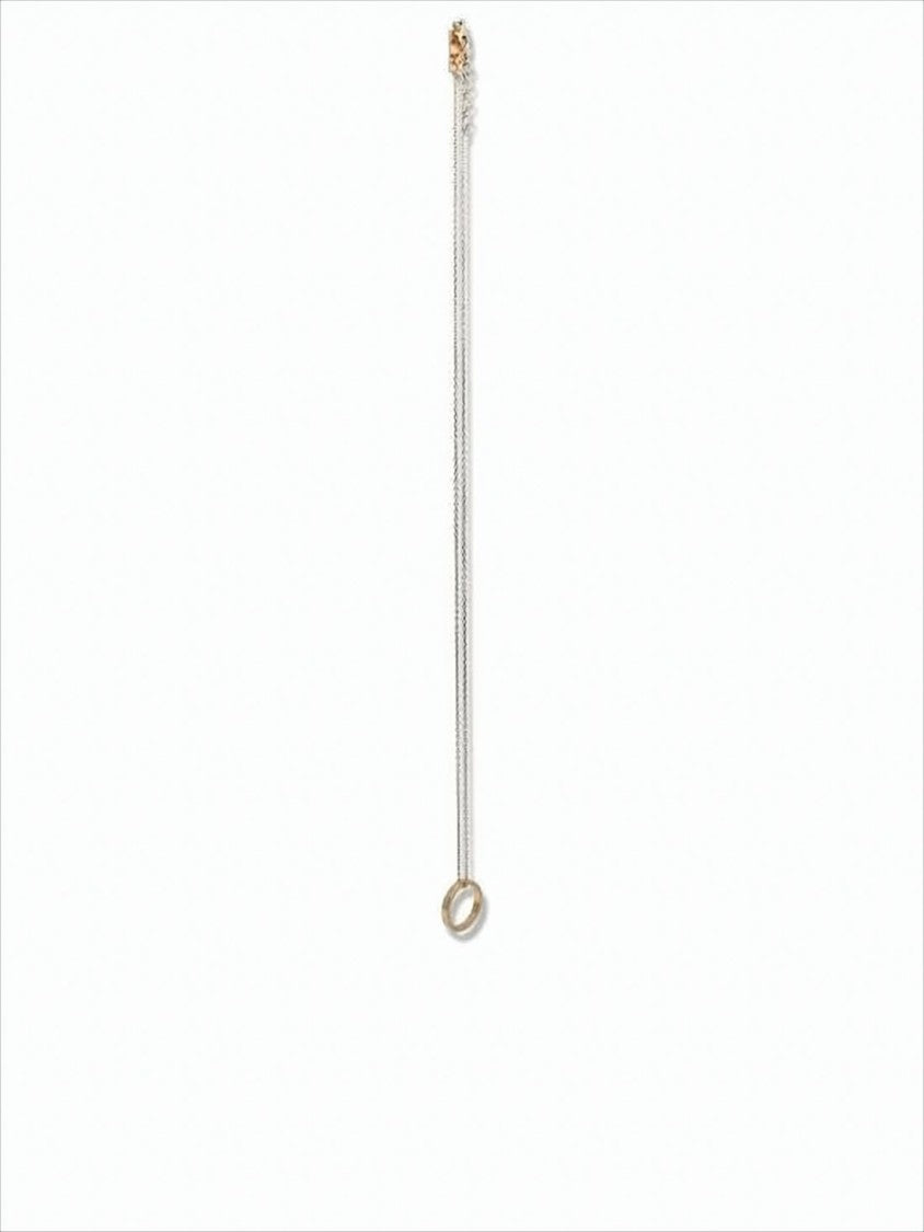 Maison Margiela Minimalist Gold Necklace With Rectangular Pendant