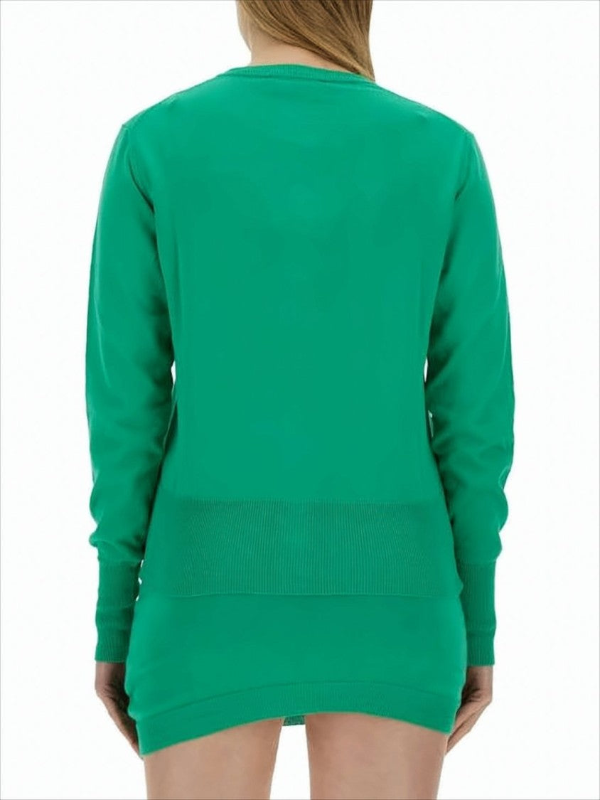 Vivienne Westwood Button-Down Green Cardigan With Ribbed Details
