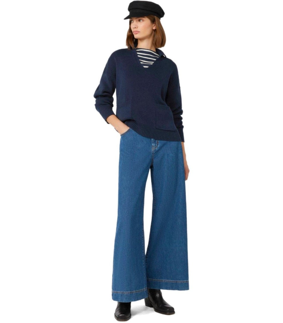 Max Mara Saloon Blue Polo Sweater
