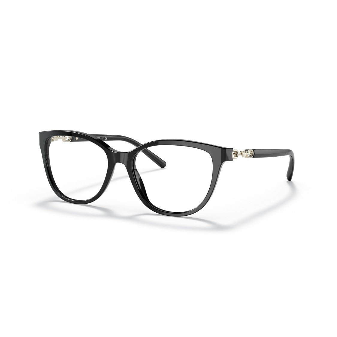 Emporio Armani 0Ea3190 Glossy Black Cat-Eye Sunglasses With Chain-Link Accents