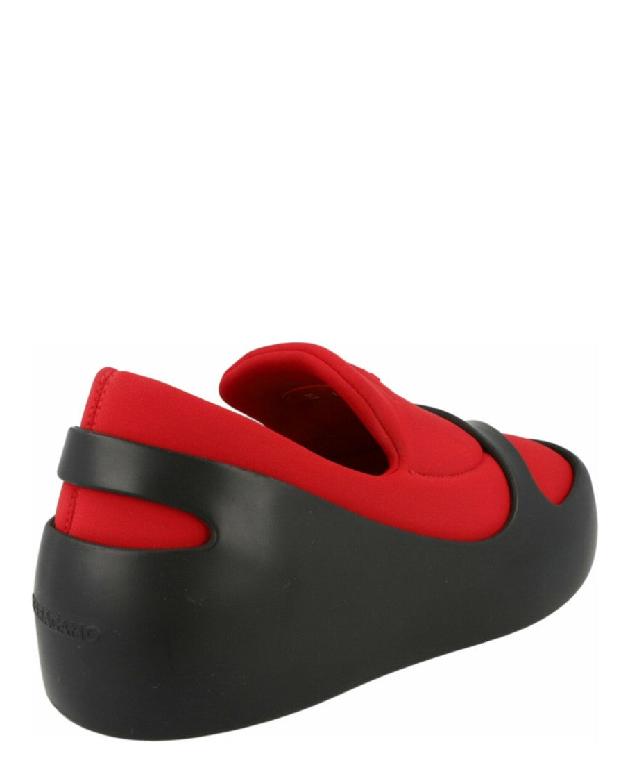 Ferragamo Lunar Paneled Slip-On Sneakers